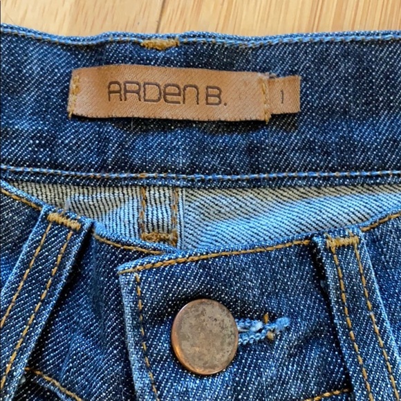 Arden B | Dark Wash Cropped Bermuda Denim Jean Shorts - Y2K 1 XS 0 - Picture 10 of 11